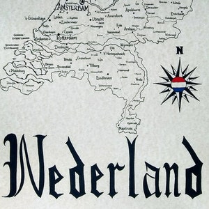 Netherlands map hand drawn