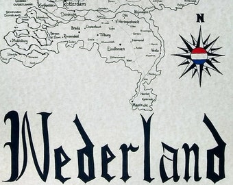 Netherlands map hand drawn