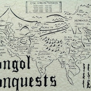 Mongol Conquests map Mongol Empire