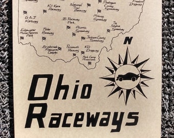 Ohio raceways map 11x17