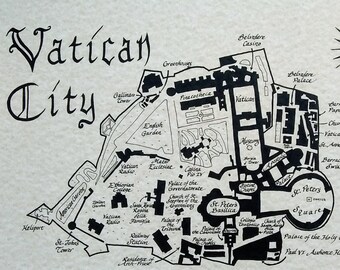 Vatican City hand drawn map