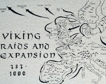 Old Norse Map Of The Viking World Old Viking Map | Etsy
