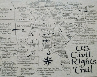 Civil Rights Trail map