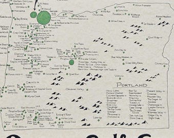 Oregon Golf Courses map