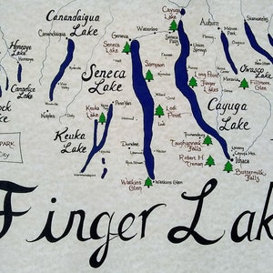 Finger Lakes (NY) hand drawn map