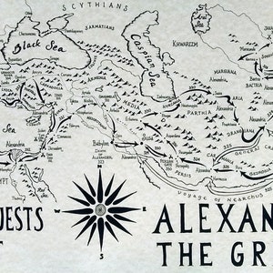 Alexander the Great hand drawn map