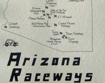 Arizona Raceways map