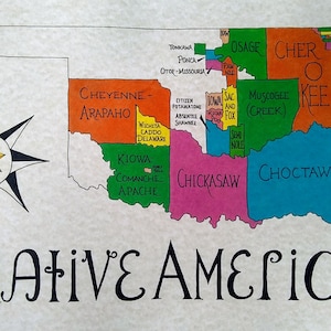 Oklahoma American Indian tribes map