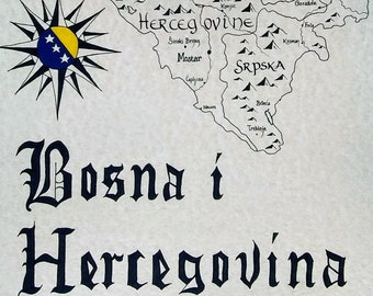 Bosnia hand drawn map