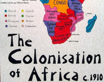 Scramble for Africa hand drawn map