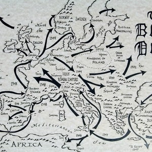 Black Death hand drawn map