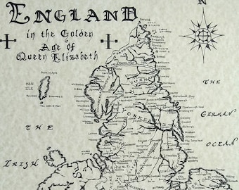 Renaissance England hand drawn map