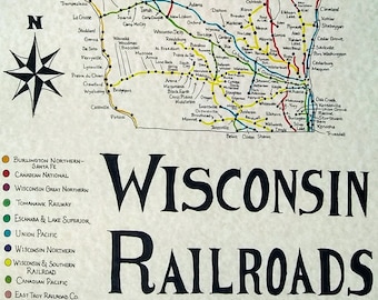 Wisconsin Railroads map