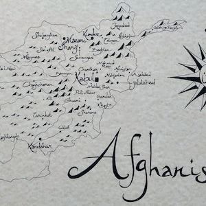 Afghanistan hand drawn map