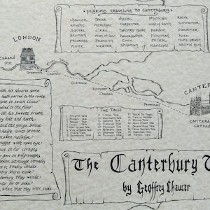 Canterbury Tales hand drawn map