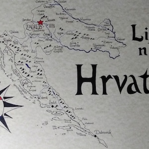 Croatia map hand drawn