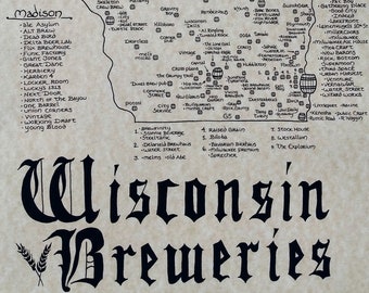 Wisconsin Breweries map