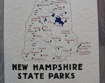 New Hampshire state parks map