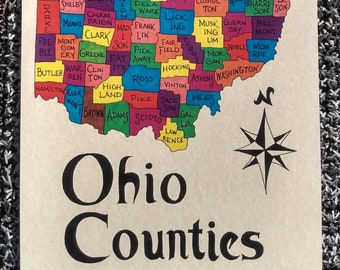 Ohio counties map 11x17