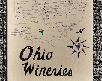 Ohio wineries map 11x17