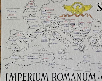 Roman Empire map hand drawn 11x17
