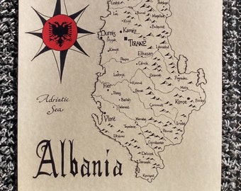 Albania map 11x17