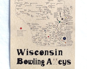 Wisconsin Bowling Alleys map