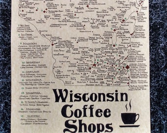 Carte 2023 des cafés du Wisconsin