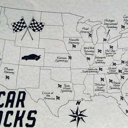 NASCAR Tracks Map | Etsy