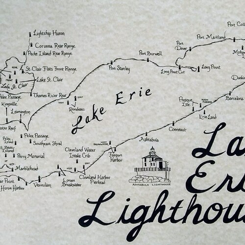 Lake Erie Lighthouses Map