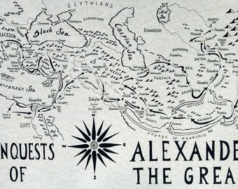 Alexander the Great hand drawn map