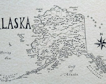 Alaska hand drawn map