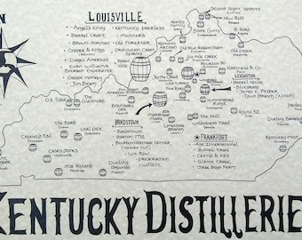 Kentucky Distilleries map