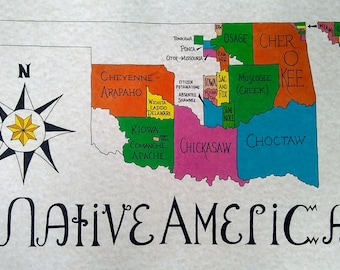 Oklahoma American Indian tribes map