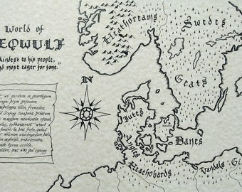 Beowulf hand drawn map