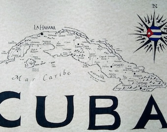 Cuba hand drawn map