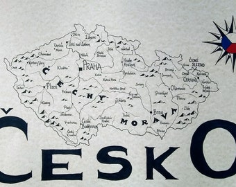 Czech Republic hand drawn map