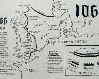 Battle of Hastings hand drawn map
