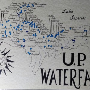 Upper Peninsula waterfalls map