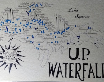 Upper Peninsula waterfalls map