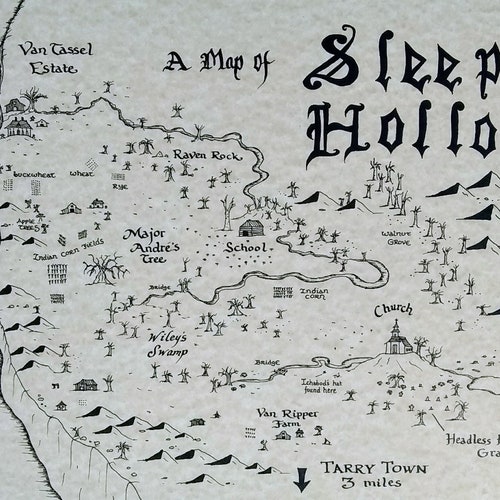 Sleepy Hollow Map Etsy