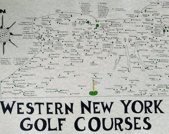 Carte des parcours de golf de New York (Ouest)