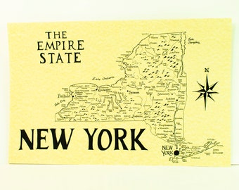 New York map 11x17
