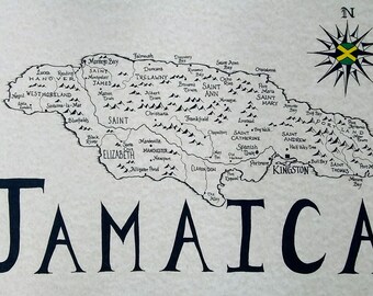 Jamaica hand drawn map