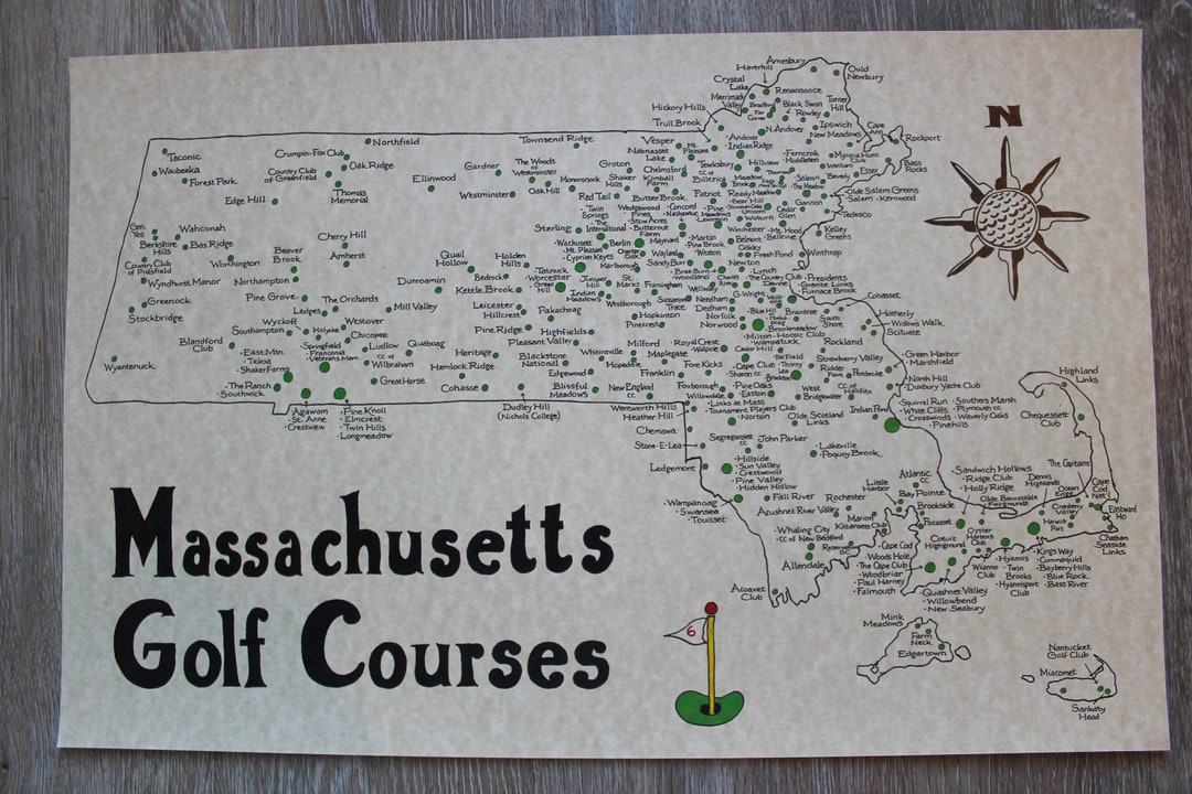 Massachusetts Golf Courses Map
