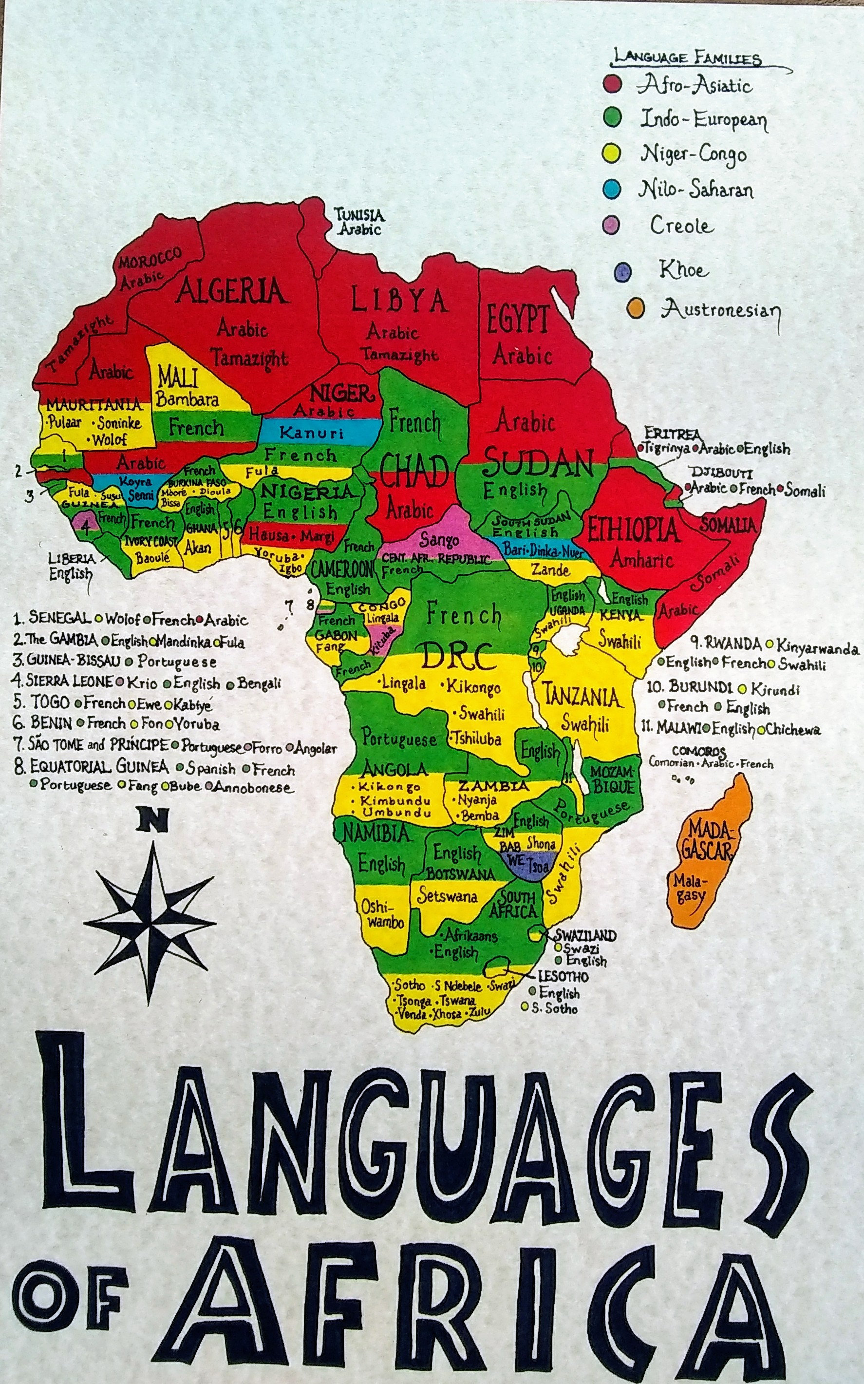 Mapa De Idiomas Africa