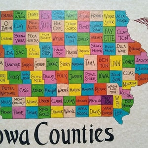 Iowa Counties map
