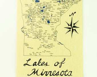 Minnesota Lakes map 11x17