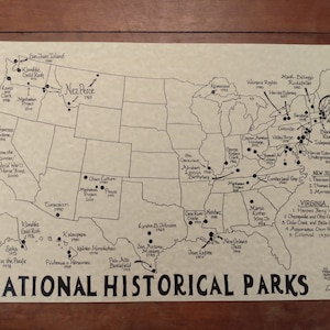 U.S. National Historical Parks map