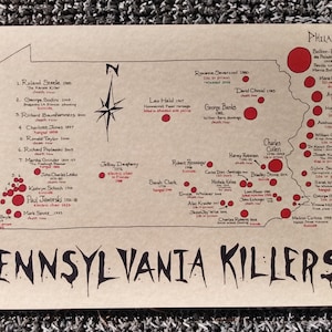 Pennsylvania killers map 11x17